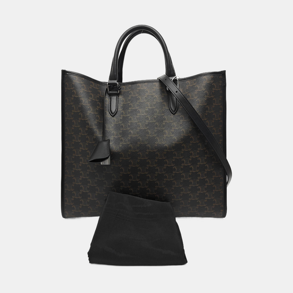 Coated Canvas Shoulder Bag Brown