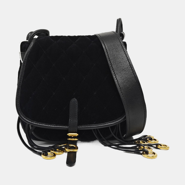 Belt Bag Quilted Velvet Black