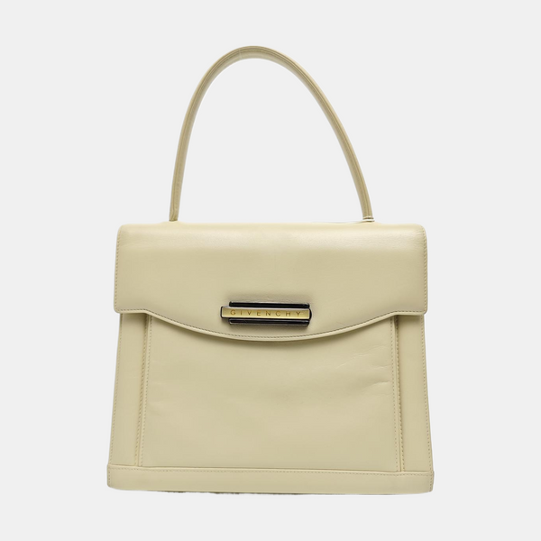 Calfskin Top Handle Bag Beige