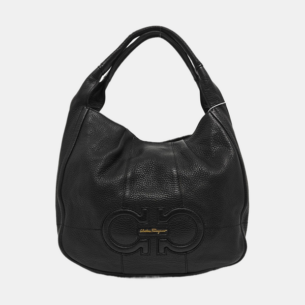 Gancini Quilted Calfskin Black
