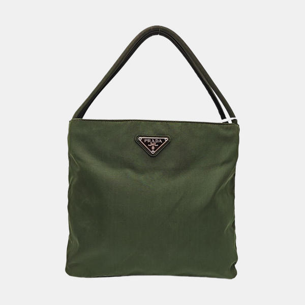 Nylon Top Handle Bag Green