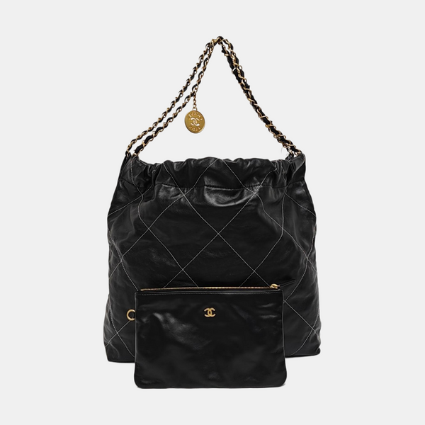 CHANEL 22 Medium Quilted Calfskin Black
