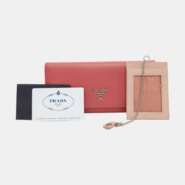 Fold Wallet Saffiano Calfskin Beige Wallet