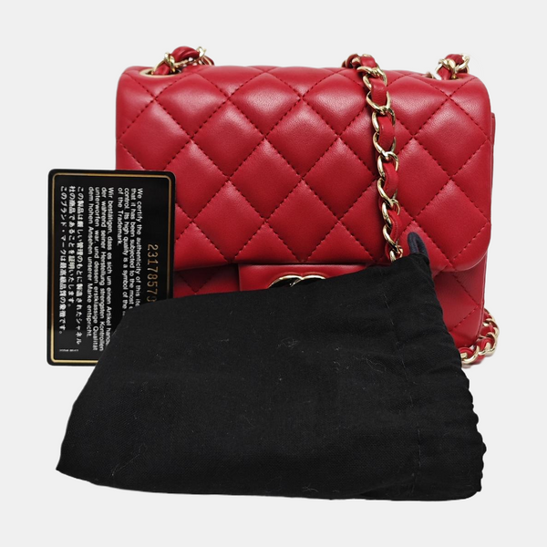 CLASSIC FLAP Mini Quilted Lambskin Red