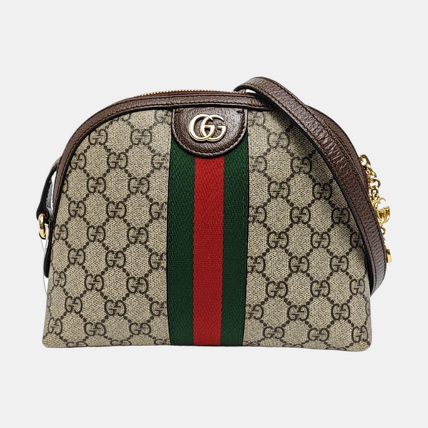 Ophidia Small Monogram Coated Canvas Beige