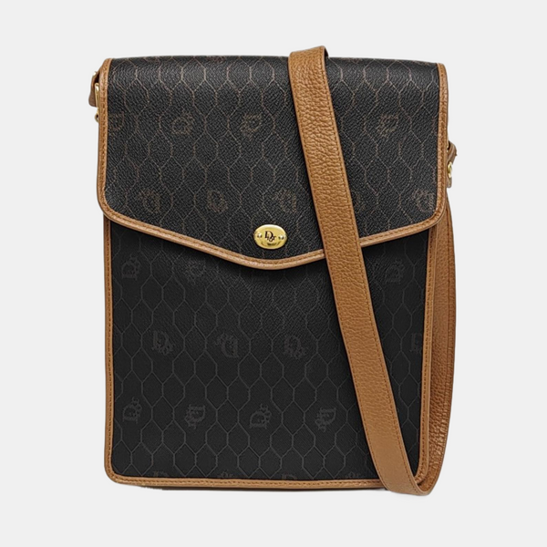 Coated Canvas Crossbody Bag Brown