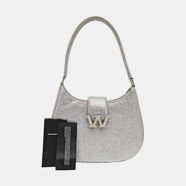 Satin Top Handle Bag Silver