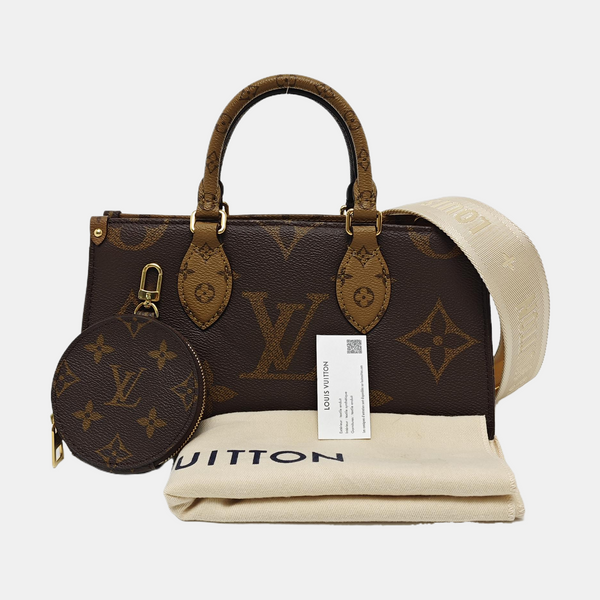 ONTHEGO EAST WEST PM Monogram Coated Canvas Brown