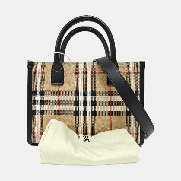 Coated Canvas Tote Bag Beige