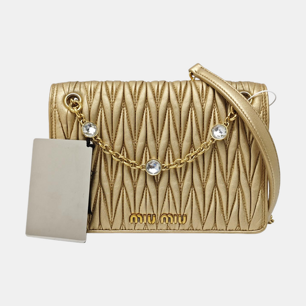 Matelassé Mini Quilted Lambskin Gold