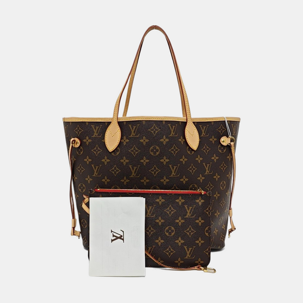 NEVERFULL MM Monogram Coated Canvas Brown