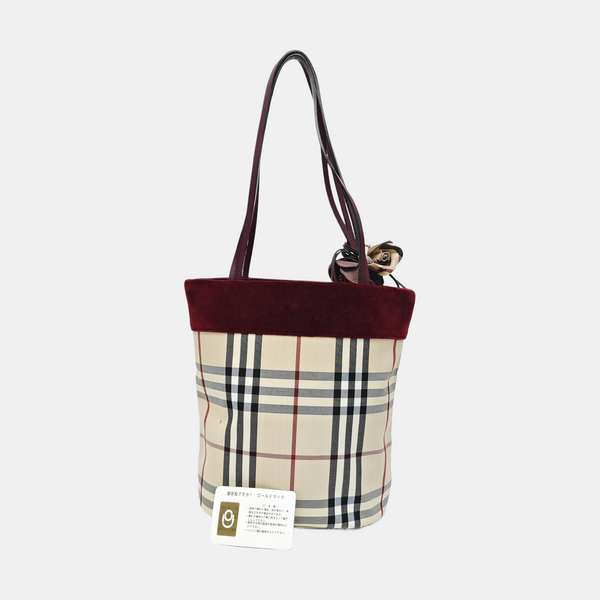 Nylon Top Handle Bag Beige