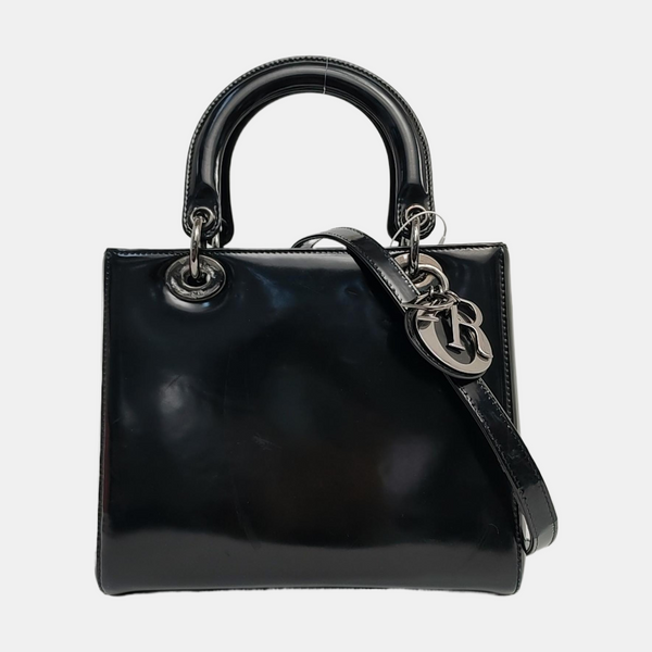 Lady Dior Medium Patent Leather Black