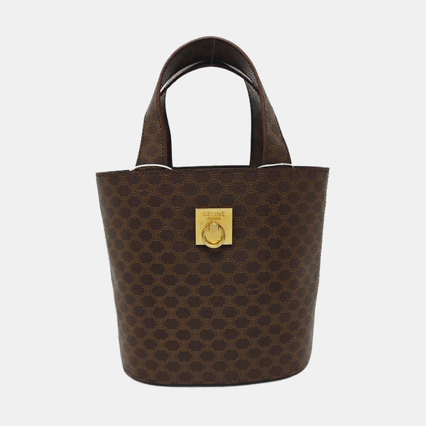 Coated Canvas Bucket Bag Brown