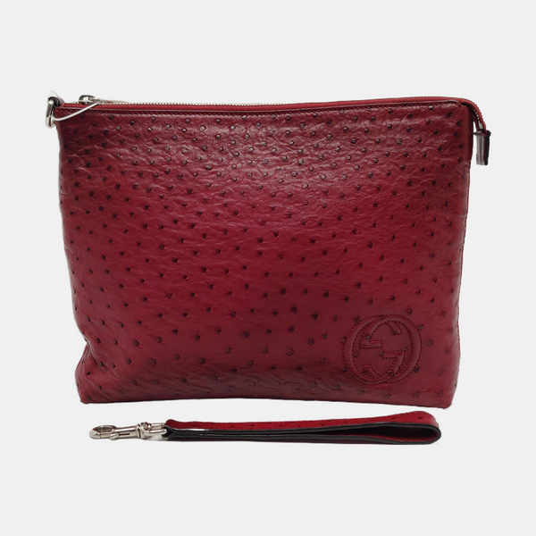 Soho Medium Quilted Ostrich Red