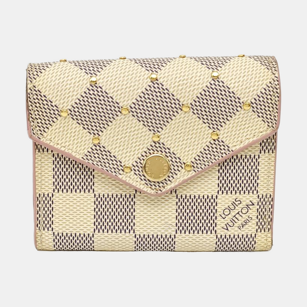 ZOE Damier Azur Coated Canvas White Wallet