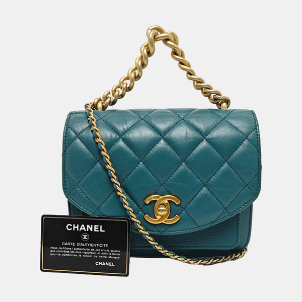 Quilted Calfskin Blue