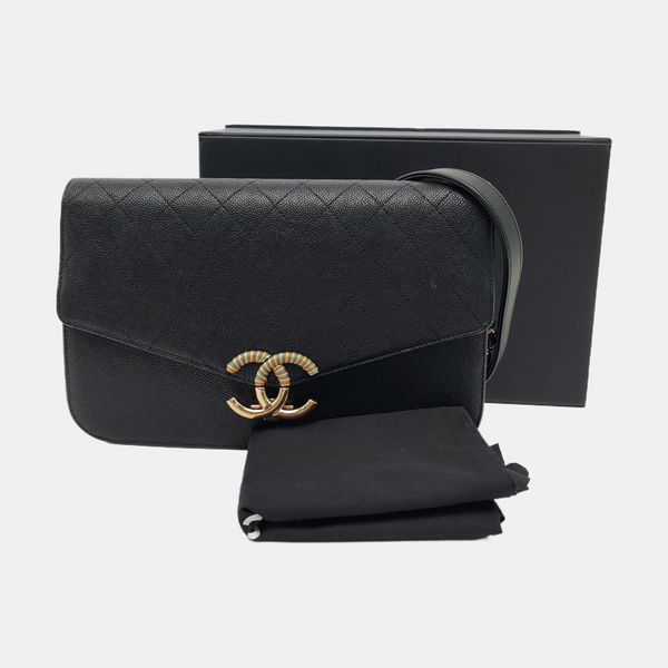 THREAD AROUND Quilted Grained Calfskin Black