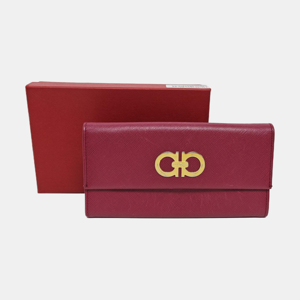 Authenticated pre-owned Gancini Calfskin Red Wallet - Wallet at Looply
