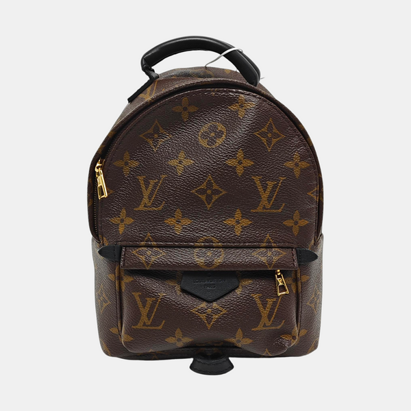 Authenticated pre-owned PALM SPRINGS Mini Monogram Coated Canvas Brown - Backpack at Looply
