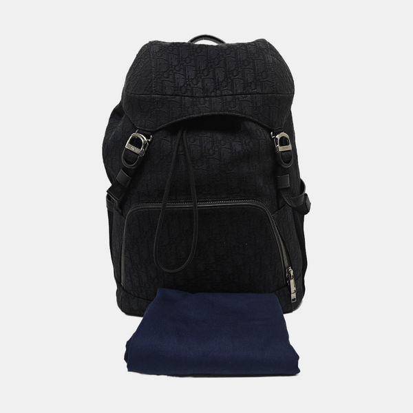 Oblique Canvas Backpack Black