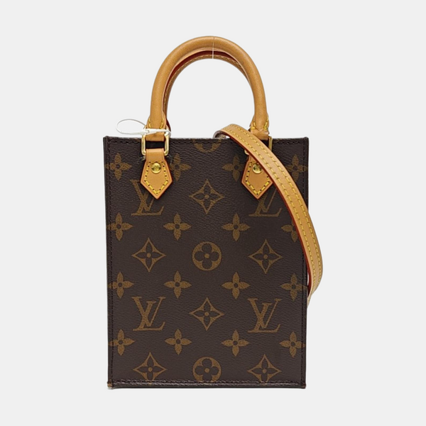 SAC PLAT Mini Monogram Coated Canvas Brown