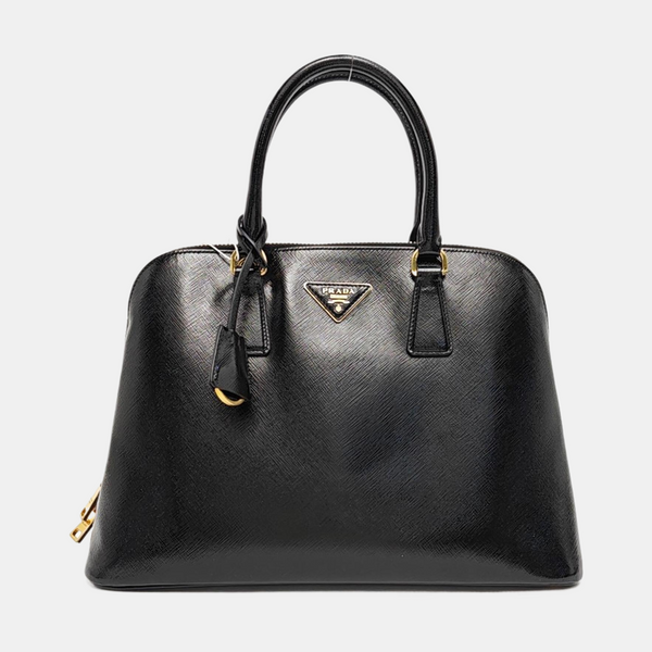 Authenticated pre-owned Promenade Saffiano Calfskin Black - Top Handle Bag at Looply
