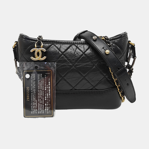 GABRIELLE Small Quilted Calfskin Black