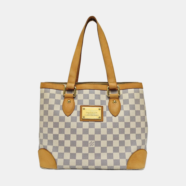 HAMPSTEAD PM Damier Azur Coated Canvas White