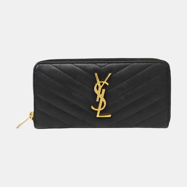 MONOGRAM Chevron Calfskin Black Wallet