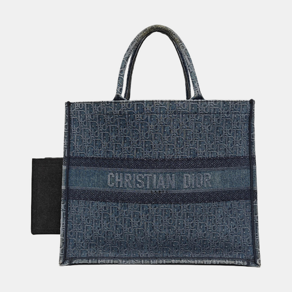 Book Tote Large Oblique Canvas Blue