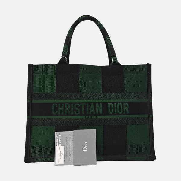 Authenticated pre-owned Book Tote Medium Canvas Green - Tote Bag at Looply