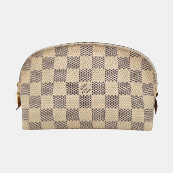 COSMETIC PM Damier Azur Coated Canvas White