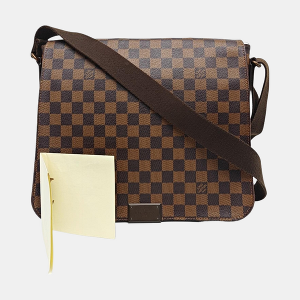 DISTRICT MM Damier Ebene Coated Canvas Brown