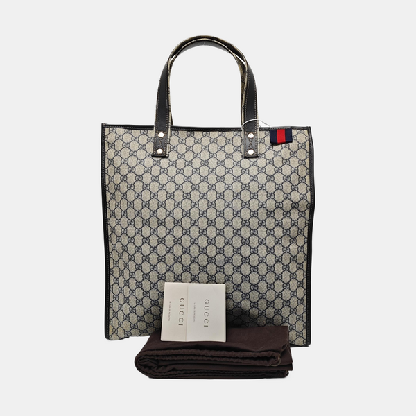 Monogram Coated Canvas Tote Bag Black