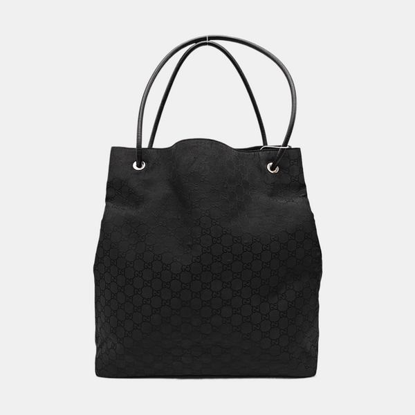 Monogram Fabric Shoulder Bag Black