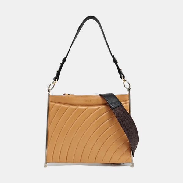 Roy Medium Quilted Calfskin Beige