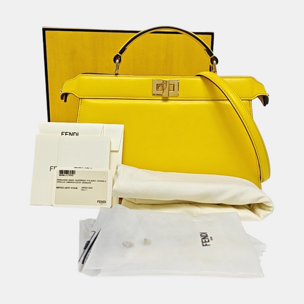 Peekaboo Medium Calfskin Yellow