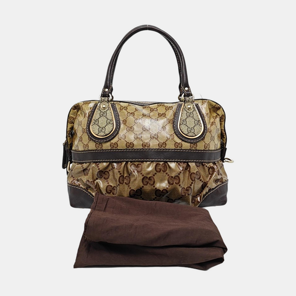 Monogram Coated Canvas Tote Bag Brown