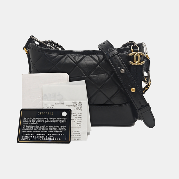 GABRIELLE Small Quilted Calfskin Black