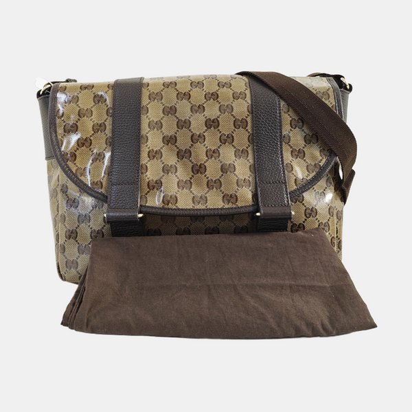 Monogram Coated Canvas Crossbody Bag Beige