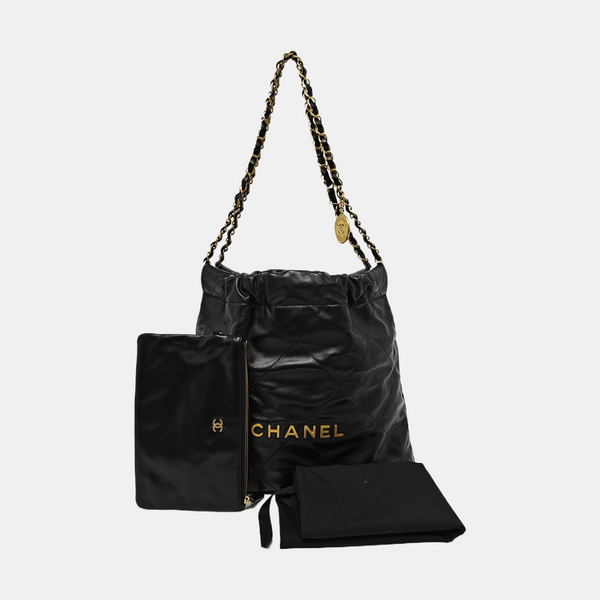 CHANEL 22 Small Quilted Calfskin Black