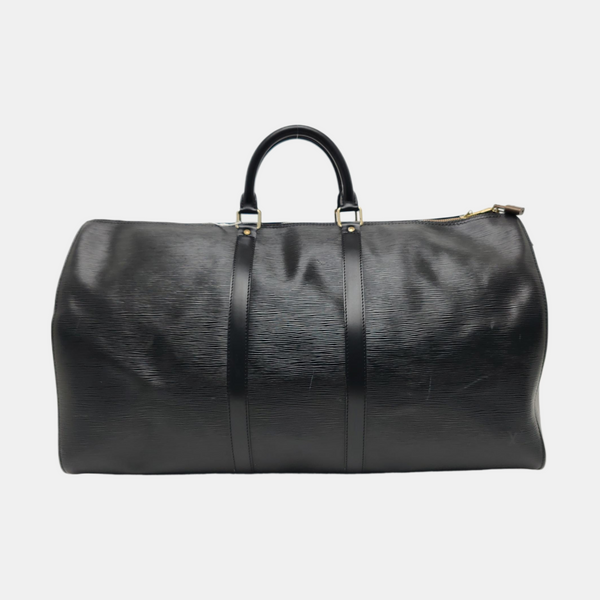 Authenticated pre-owned KEEPALL 55 Epi Black - Top Handle Bag at Looply