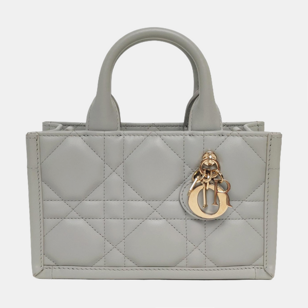 Book Tote Mini Cannage Calfskin Green
