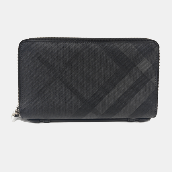 Coated Canvas Clutch Black