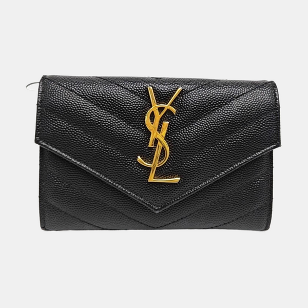 MONOGRAM Chevron Calfskin Black Coin Purse