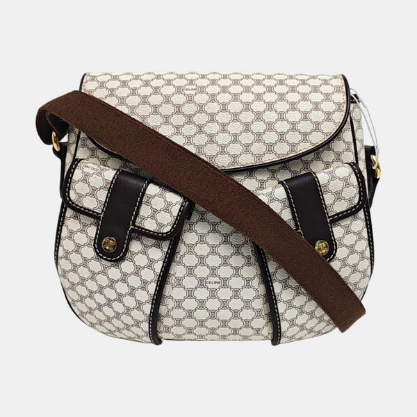 Coated Canvas Shoulder Bag White