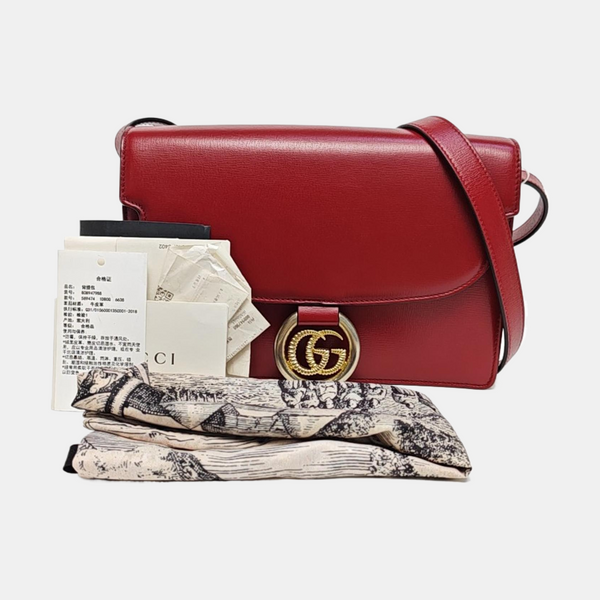 GG Ring Small Calfskin Red