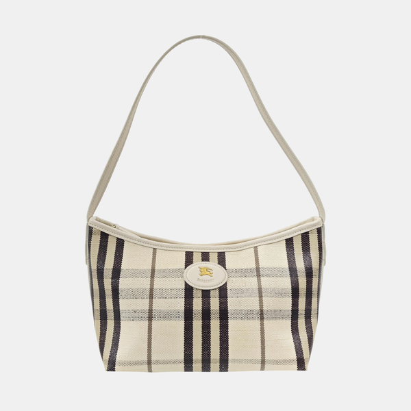 Coated Canvas Top Handle Bag White