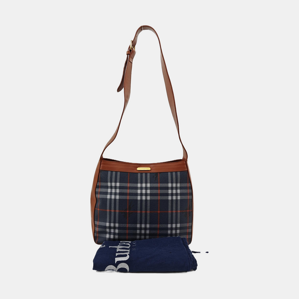 Coated Canvas Shoulder Bag Blue